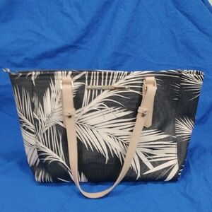 Brahmin Tropical Black and White Tote Bag